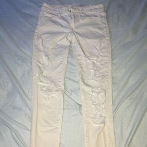 off white ripped jeans